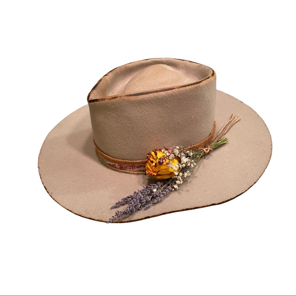 Boho Texas Rose Vintage Cowboy Hat